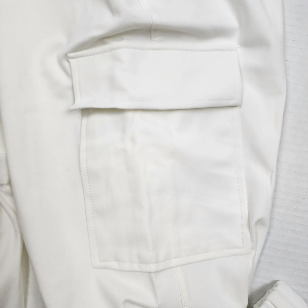 Nanette Lepore Play Ivory Cargo Joggers L NWT Soft Traveler Track Pants Neutral - Picture 6 of 15